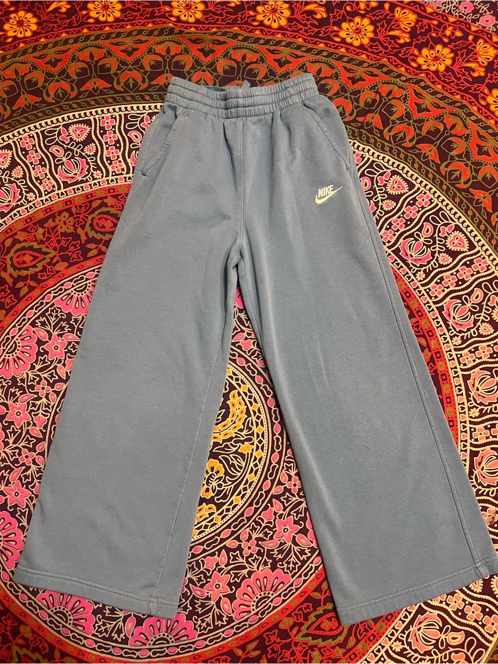 Nike Kids Slate Blue Wide-Leg Sweatpants Athletic Pants Athleisure